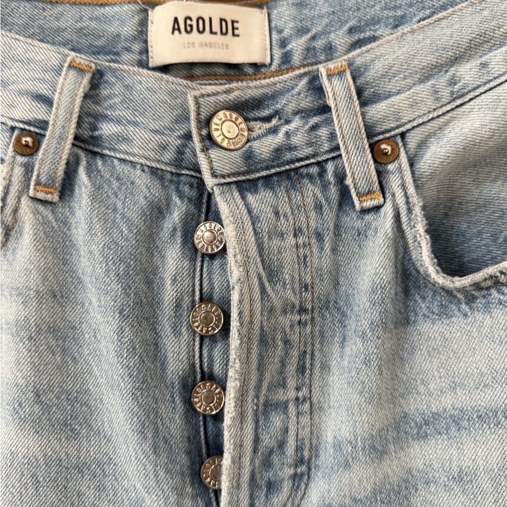 Agolde Jamie High Rise Classic Light Blue Jeans - Picture 5 of 13